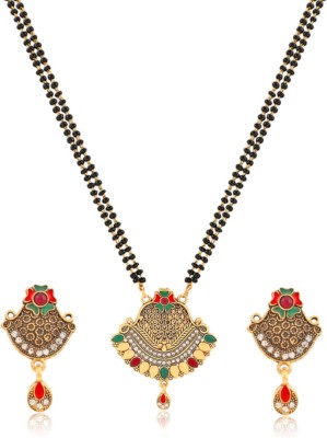 Bhagya Lakshmi Alloy Black, Gold Jewellery Set(Pack of 1)