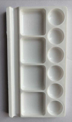 AISH Plastic 10 Paint Wells Palettes(Set of 1, White)