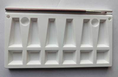 AACEE'S STATIONERY PLASTIC 12 Paint Wells Palettes(Set of 1, White)