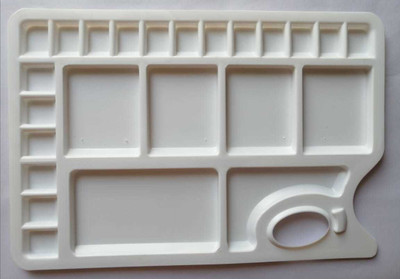 AISH Plastic 24 Paint Wells Palettes(Set of 1, White)