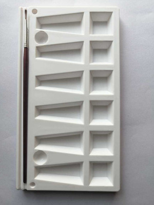AISH Plastic 16 Paint Wells Palettes(Set of 1, White)