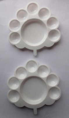 AISH plastic 8 Paint Wells Palettes(Set of 2, White)