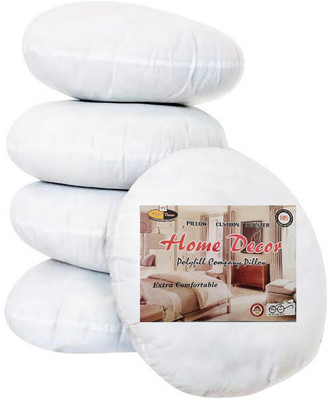 DIAMOND SOFA ROUND CUSHION SET OPTIMUM Microfibre Solid Cushion Pack of 5(White)
