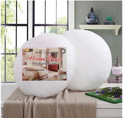 Decor 2 FIBRE ROUND CUSHION PACK OF 2 Polyester Fibre Solid Sleeping Pillow Pack of 2(Multicolor)