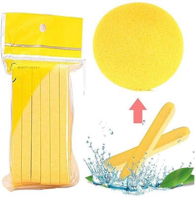 M's Solutions & Enterprises Facial Cleaning Soft Pads Makeup,Dirt Removing Sponge, Pack of 2 (24 Sticks/Sponges), Yellow