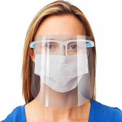 True-Ally Face Shield 3 pcs Double Protection Goggles Reusable Long Lasting Face Shield with protection Glasses , Droplet Protection, Transparent Breathable With Protective Clear Film (Pack of 3) Safety Visor(Size - Free)