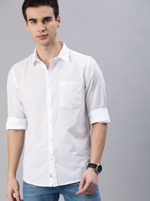 Roadster Men Solid Casual White Shirt