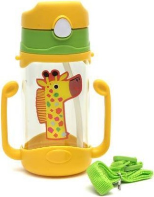 CHILD CHIC Straw Sippy Cup/Sipper Mugs, Toddlers Kids Flip Top Water Bottle with Handles and Strap Non Toxic BPA Free-400 ml Straw Sippy Cup/Sipper Mugs, Toddlers Kids Flip Top Water Bottle with Handles and Strap Non Toxic BPA Free-400 ml(Yellow)