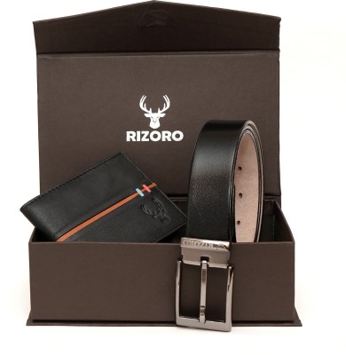 RIZORO Wallet & Belt Combo(Black)