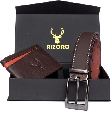 RIZORO Wallet & Belt Combo(Brown)