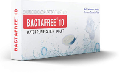 BACTAFREE 10 Water Purification Tablets - Use for Water Pot, Water Jar and for Travelling - Each Packet Contains 30 tablets - Each Tablet Purifies 10 liters Water (150 tablets) - Pack of 5(20 g)