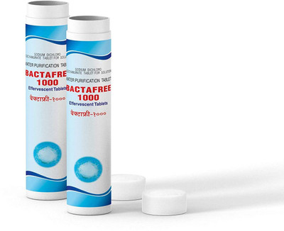 BACTAFREE 1000 Water Purification Tablets - Disinfectant tablet for Overhead and Underground Water Tank, Each Tablet for 1000 Litres, 24 Tablets Pack - 24,000 litres Purification, Pack of 2(24 Tablets)