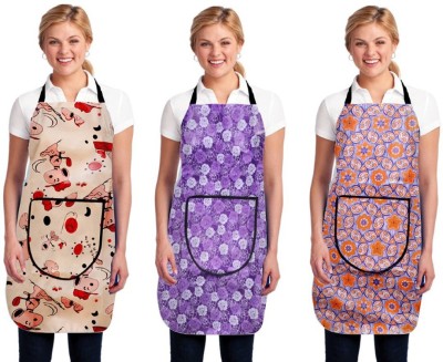 n g products Polyester Home Use Apron - Free Size(Multicolor, Pack of 3)