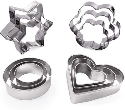FIREPROXY 12 Pieces Cookie Cutter Stainless Steel Cookie Cutter with Different Shape Cookie Cutter(Pack of 12)