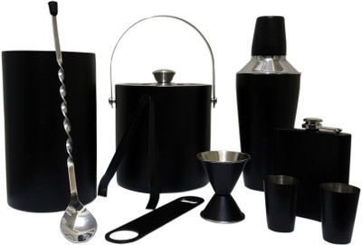 Dynore 10 pc Black color Bar Set 10 - Piece Bar Set(Stainless Steel)