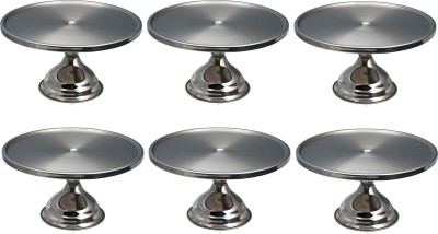 Dynore Set of 6 Cake and Pizza Stand Stainless Steel Cake Server(Steel, Pack of 6)