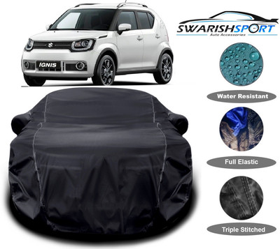 Swarish Car Cover For Maruti Suzuki Ignis (With Mirror Pockets)(Black)
