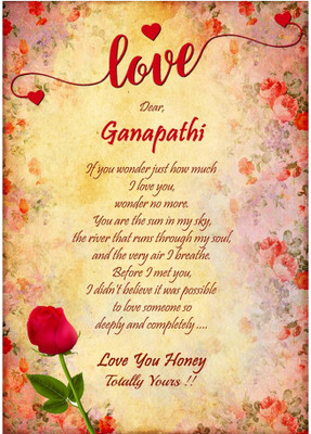 Midas Craft I Love You Ganapathi ….03 Love Letter Greeting Card(Multicolor, Pack of 1)