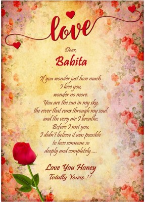 Midas Craft I Love You Babita ….03 Love Letter Greeting Card(Multicolor, Pack of 1)