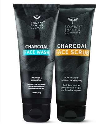BOMBAY SHAVING COMPANY Chacoal Face Wash-100g & Charcoal face Scrub-100g Combo(2 Items in the set)
