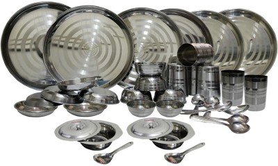 Dynore Pack of 36 Stainless Steel 36 pcs Stainless Steel Dinner Set Dinner Set(Steel)