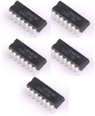 jivith INVENTO 5Pcs CD4011UBE 4011 IC NAND Gate, CD4011, 2 Input, 6.8 mA, 3 V to 18 V, DIP-14 Electronic Components Electronic Hobby Kit