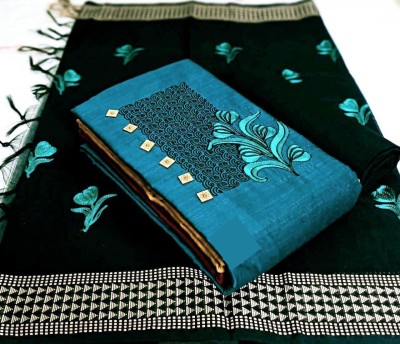 VIYONA FAB Cotton Blend Embroidered Kurta & Churidar Material