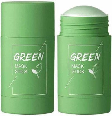 CIVAKI Original Green Tea Purifying Clay Stick Mask Oil Control Anti-Acne Eggplant Solid Fine,Portable Cleansing Mask Mud Apply Mask,Green Tea Facial Detox Mud Mask [Green Tea](40 g)