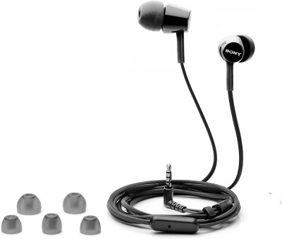 SONY MDR-EX155AP Gaming Earphones Clear Sound Extra Bass With Mic Wired Headset(Black, In the Ear)