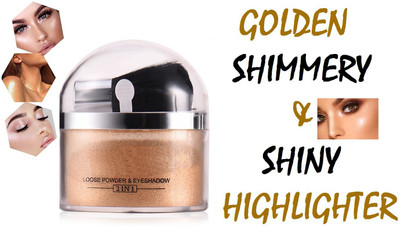 tanvi27 BEST ILLUMINATOR SHIMMERY SHINY GLOW FACE MAKEUP POWDERY HIGHLIGHTER FOR ALL TYPE SKIN Highlighter(GOLD)