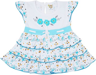 NammaBaby Baby Girls Midi/Knee Length Casual Dress(Blue, Short Sleeve)
