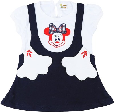 NammaBaby Baby Girls Mini/Short Casual Dress(Blue, Short Sleeve)