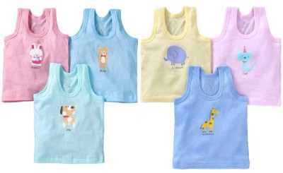 PK Vest For Boys & Girls Organic Cotton Blend(Multicolor, Pack of 6)