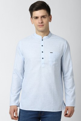 PETER ENGLAND Men Solid Straight Kurta(Blue)