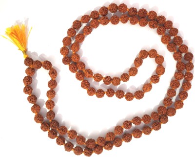 Aurra Stores 5 Mukhi Rudraksha Jaap Mala 108 Beads For Unisex (Lab Certified) Wood Chain