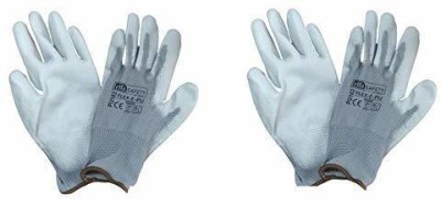 Pacificdeals Safety Reusable Cotton Knitted Stretchable Washable Grey Colour Wonderful protective Hand Gloves Protect fingers, palm & hand For workers, carpenter, house painter, electrician & many more (Pack Of 2) Polyester  Safety Gloves(Pack of 2)