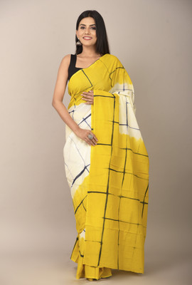 Govind Hand Printers Printed Daily Wear Cotton Blend Saree(Yellow)