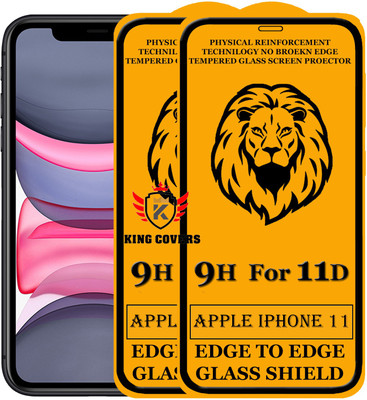 KING COVERS Edge To Edge Tempered Glass for Apple Iphone 11(Pack of 2)