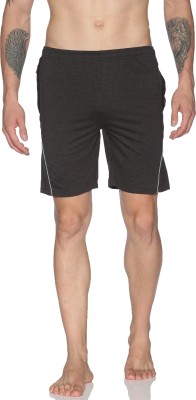 Dollar Solid Men Dark Grey Sports Shorts