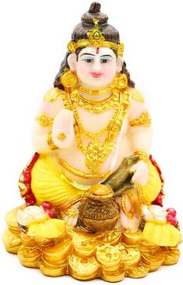 BS Handicrafts Kuber Murti Dhan Laxmi Kuber Statue marble Finish Kuber ji Murti For Home Temple Poojan Use , office Temple Decorative Showpiece Decorative Showpiece  -  10 cm
