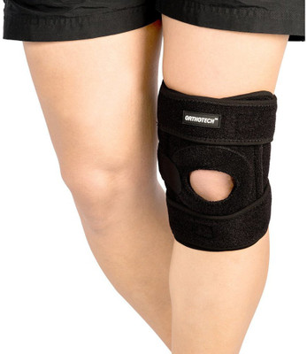 Orthotech OR 2446 Open Patella Knee Support with Stays Knee Support(Black)