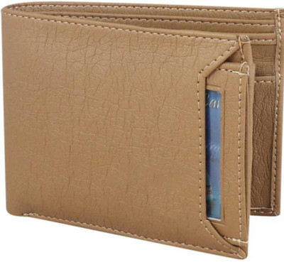True Style Men Casual Beige Artificial Leather Wallet(6 Card Slots)