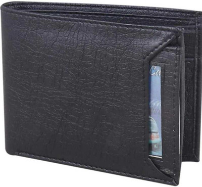 Flyboy Men Black Artificial Leather Wallet(9 Card Slots)