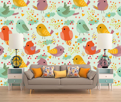 BPDESIGNSOLUTION Vinyl Floral & Botanical Multicolor Wallpaper(L x W: 41 cm x 325 cm)