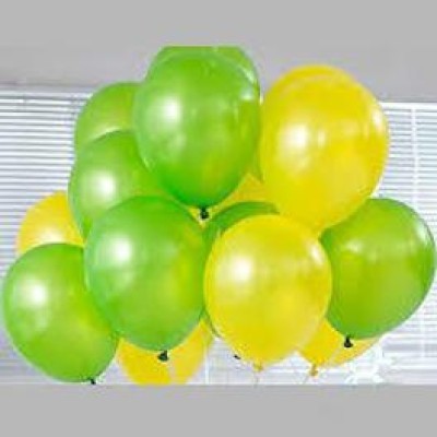 PREMIUM PARTY SHOP Solid BALJ24 Balloon(Yellow, Green, Pack of 50)