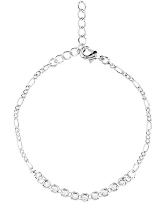 Efulgenz Alloy Cubic Zirconia Rhodium Bracelet