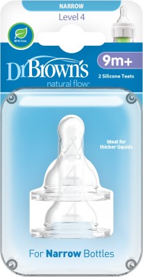 Dr. Brown's Standard Neck Baby Bottle Nipple 2 Pack Size: Level 4 Fast Flow Nipple(Pack of 2 Nipples)