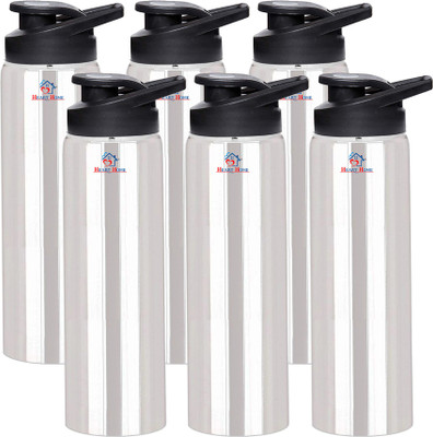 Heart Home 1000 ml Steel Bottle(Pack of 6, Silver)