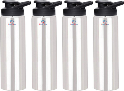 Heart Home 1000 ml Steel Bottle(Pack of 4, Silver)
