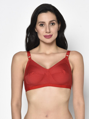 PRETTYBOLD Basic Women Minimizer Non Padded Bra(Red)